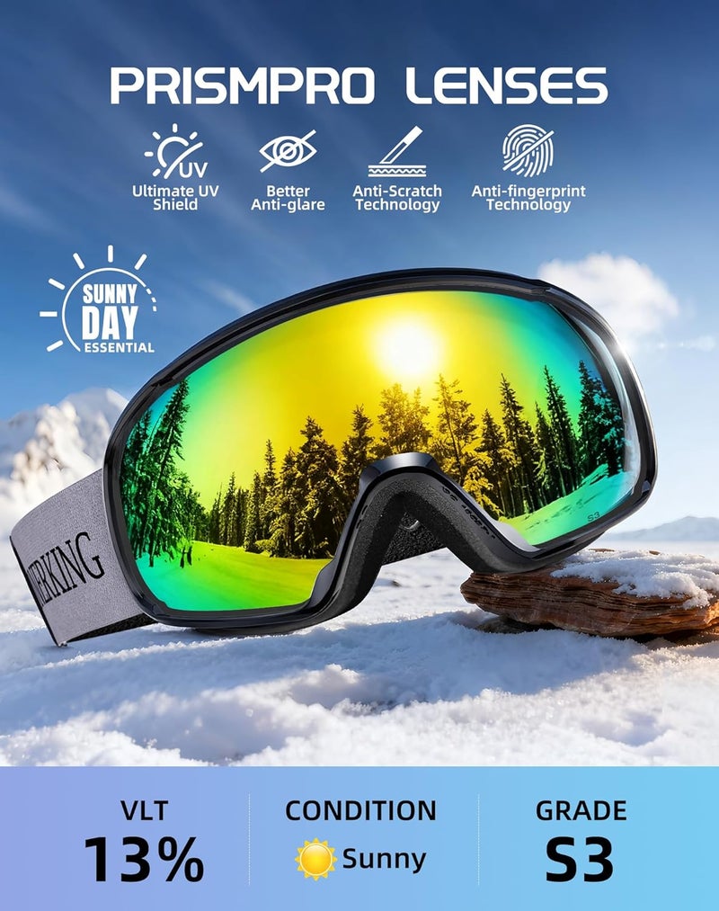Innerking OTG Ski Goggles SGS Approved, Over Glasses Snow Snowboarding Winter Goggles Anti Fog for Adult, Youth, Men Women - Image 4